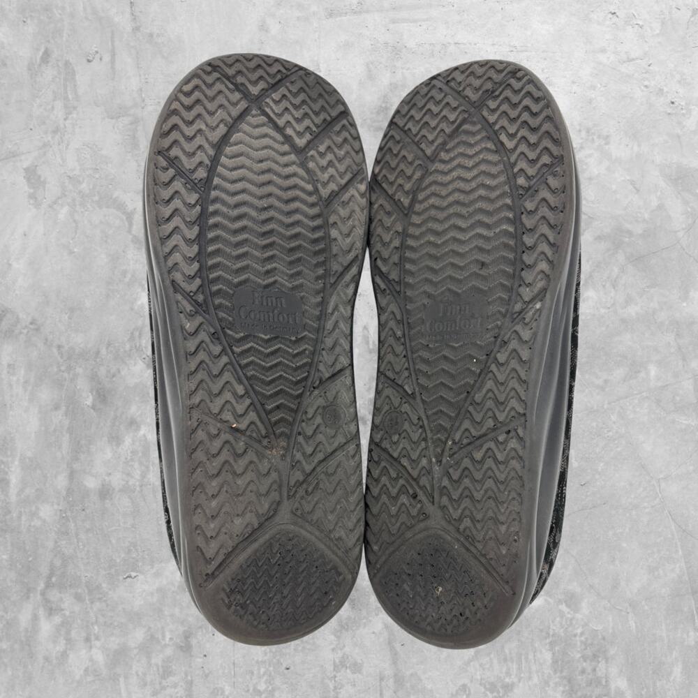 FINN COMFORT Ikebukuro Black Lace-Up Shoes Multi-Color Snakeskin Lace Print 8.5 - Picture 4 of 5
